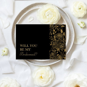 GILDED Blooms Wirst du meine Brautjungfer sein Kar Einladung