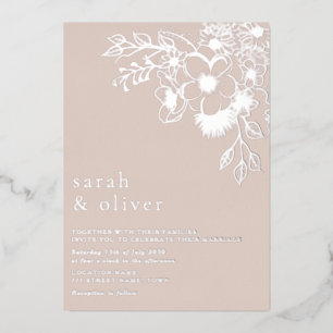 Gilded Bloral Blush Pink Wedding Folieneinladung