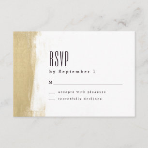 Gilded Brush Wedding RSVP Card Karte
