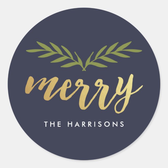 Gilded Christmas Personalisiert Stickers (Vorderseite)