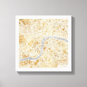Gilded City Map London Leinwanddruck