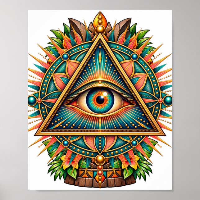 Gilded Compass Eye Poster (Vorne)