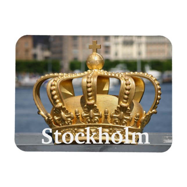 Gilded Crown, Skeppsholm Bridge, Stockholm, Schwed Magnet (Horizontal)