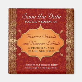 Gilded Edge Indian Frame Save the Date Magnet