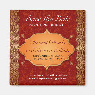 Gilded Edge Indian Frame Save the Date Magnet