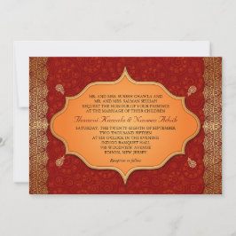 Gilded Edge Indian Frame Wedding Einladung