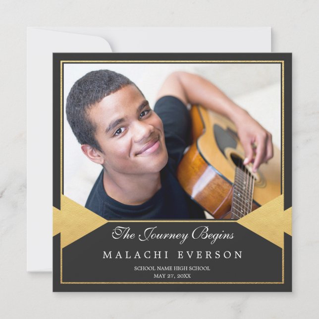 Gilded | Einladung der Foto Graduation Party (Vorderseite)