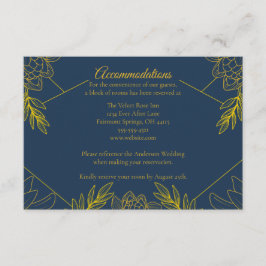 Gilded Elegance Hochzeitsunterkünfte Begleitkarte