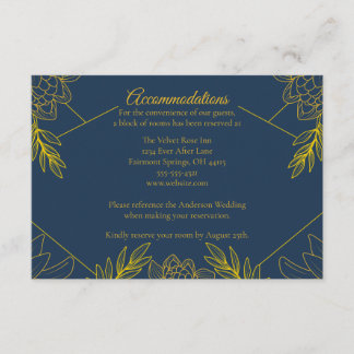 Gilded Elegance Hochzeitsunterkünfte Begleitkarte