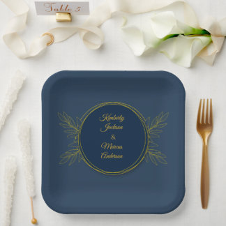 Gilded Elegance Kreis Hochzeit Pappteller