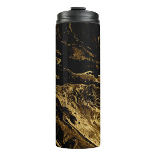 Gilded Elegance: Marblings großartige Magie Thermosbecher