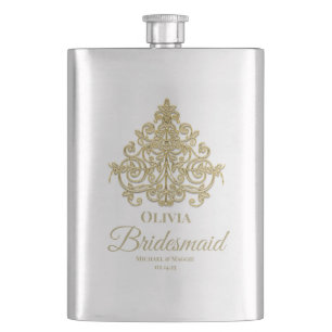 Gilded Elegance Mit Monogramm Classic Flask Flachmann