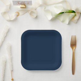 Gilded Elegance Navy Blau Pappteller