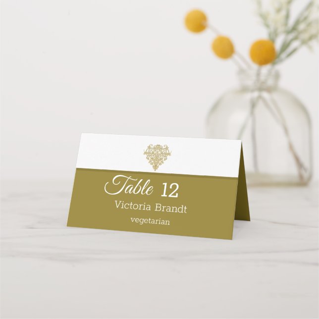Gilded Elegance Platzkarte (Vorderseite)