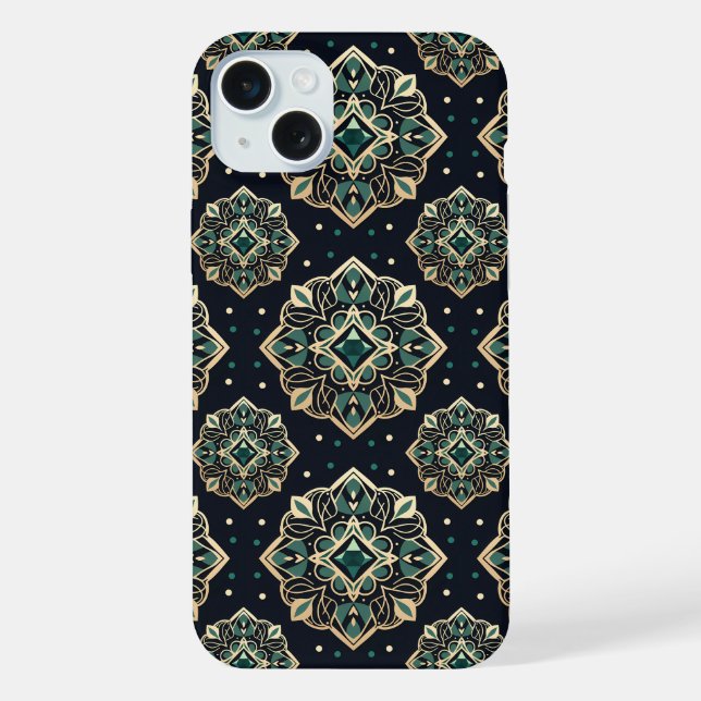 Gilded Emerald Mandala iPhone Hülle (Rückseite)