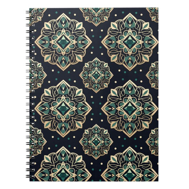 Gilded Emerald Mandala Notizblock (Vorderseite)