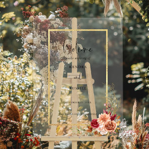Gilded Fall Terracotta Willkommen Acrylschild