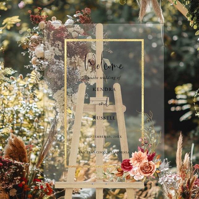 Gilded Fall Terracotta Willkommen Acrylschild (Von Creator hochgeladen)