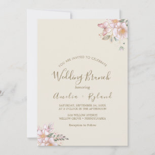 Gilded Floral Brunch mit Creme & Gold Einladung