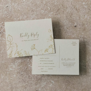 Gilded Floral Cream Menu Choice UAWG Postcard Einladungspostkarte