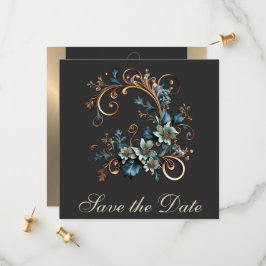 Gilded Floral Elegance Save the Date