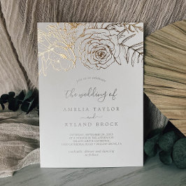 Gilded Floral | Gold Foil Cream The Wedding of Folieneinladung