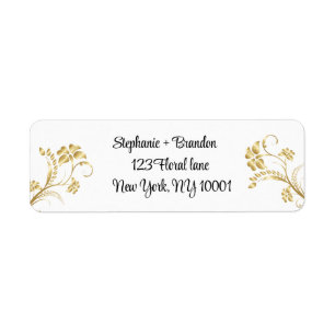 Gilded Floral Gold Moderne Rücksendeadressen-Aufkl