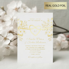 Gilded Floral Gold Wedding Foil Einladung