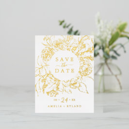 Gilded Floral | Goldfolie Save the Date Folie Einladungspostkarte