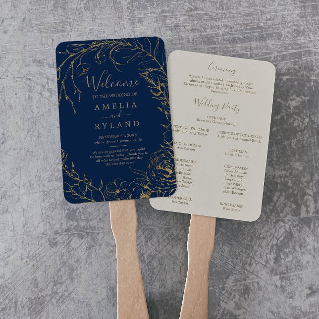 Gilded Floral | Hochzeitsprogramm für Schiffe und  Fächer (Von Creator hochgeladen)