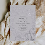 Gilded Floral | Lässige Hochzeit mit Silberfolie g Folieneinladung<br><div class="desc">Diese vergoldete,  blumensilberne,  graue lässige Hochzeitsfolie lädt zu einer eleganten Hochzeit ein. Das moderne boho-Design zeichnet sich durch eine skurrile Anordnung von gepressten silberfarbenen Blume,  Blätter und botanischen Stoffen aus.</div>