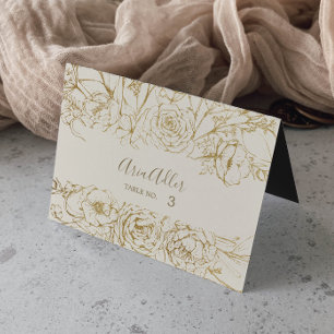Gilded Floral Platzkarten für Hochzeiten mit Cre Tischnummer