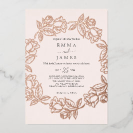 Gilded Floral | Rose-Goldfoil-Blush-Hochzeit Folieneinladung