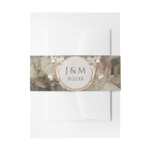 Gilded Floral Vintag Rose Grau Pink Gold Glitzer Einladungsbanderole