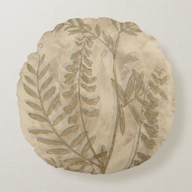 Gilded Foliage Rundes Kissen (Vorderseite)