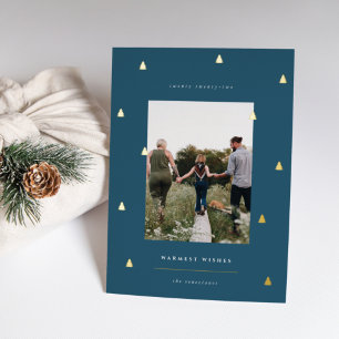 Gilded Forest Elegant Christmas Photo Folien Feiertagskarte