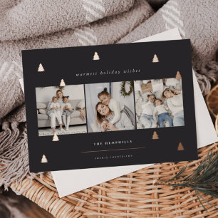 Gilded Forest   Elegante Weihnachts-FotoCollage Folien Feiertagskarte