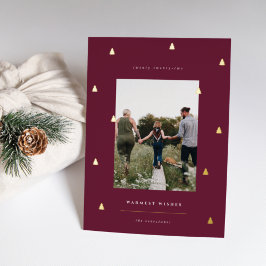 Gilded Forest | Elegantes Weihnachts-Foto Folien Feiertagskarte