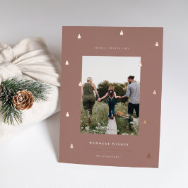 Gilded Forest | Elegantes Weihnachts-Foto Folien Feiertagskarte