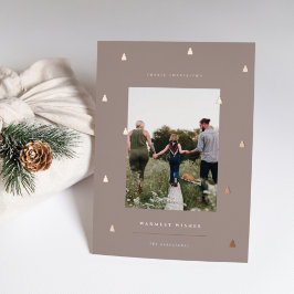 Gilded Forest | Elegantes Weihnachts-Foto Folien Feiertagskarte