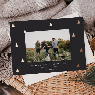 Gilded Forest   Elegantes Weihnachts-Foto Folien Feiertagskarte