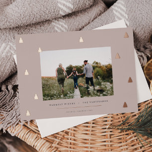 Gilded Forest   Elegantes Weihnachts-Foto Folien Feiertagskarte