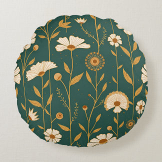 Gilded Garden Luxus Rundkissen | Designer Colle Rundes Kissen