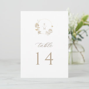 Gilded Garden Monogram Wedding Tischnummer