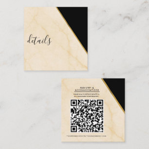 Gilded Geometry Luxe Ivory & Gold Marmordetails Quadratische Visitenkarte