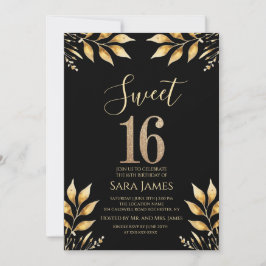 Gilded Glitz Sweet 16 Invitation Einladung