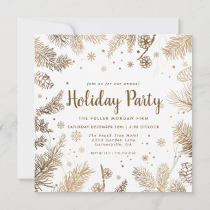 Gilded Gold Corporate Holiday Party Einladung