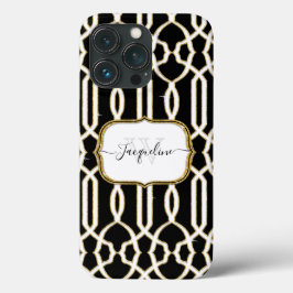 Gilded Gold Elegante Girly Script Name Schwarz-wei Case-Mate iPhone Hülle