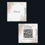 Gilded Gold Sage & Blush Botanical Wedding Details Quadratische Visitenkarte<br><div class="desc">customize however you want</div>