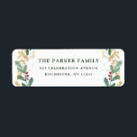 Gilded Greenery auf White Christmas Rücksendeadres<br><div class="desc">Diese herrlichen Rücksendeadressen-Aufkleber sind mit modernen Blätter,  Weihnachtsgrün und roten Heiligbeeren auf weißem Hintergrund gestaltet. Ideal für Ihre elegante Winterhochzeit oder Weihnachtskarten.</div>